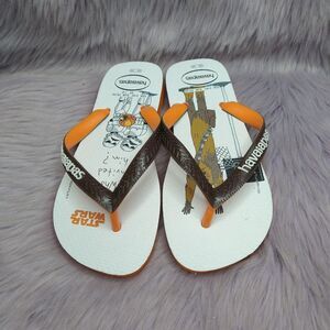 NEW Havaianas Unisex Kids Star Wars Flip Flop Sandal Size 3-4 Brown Orange NWOT